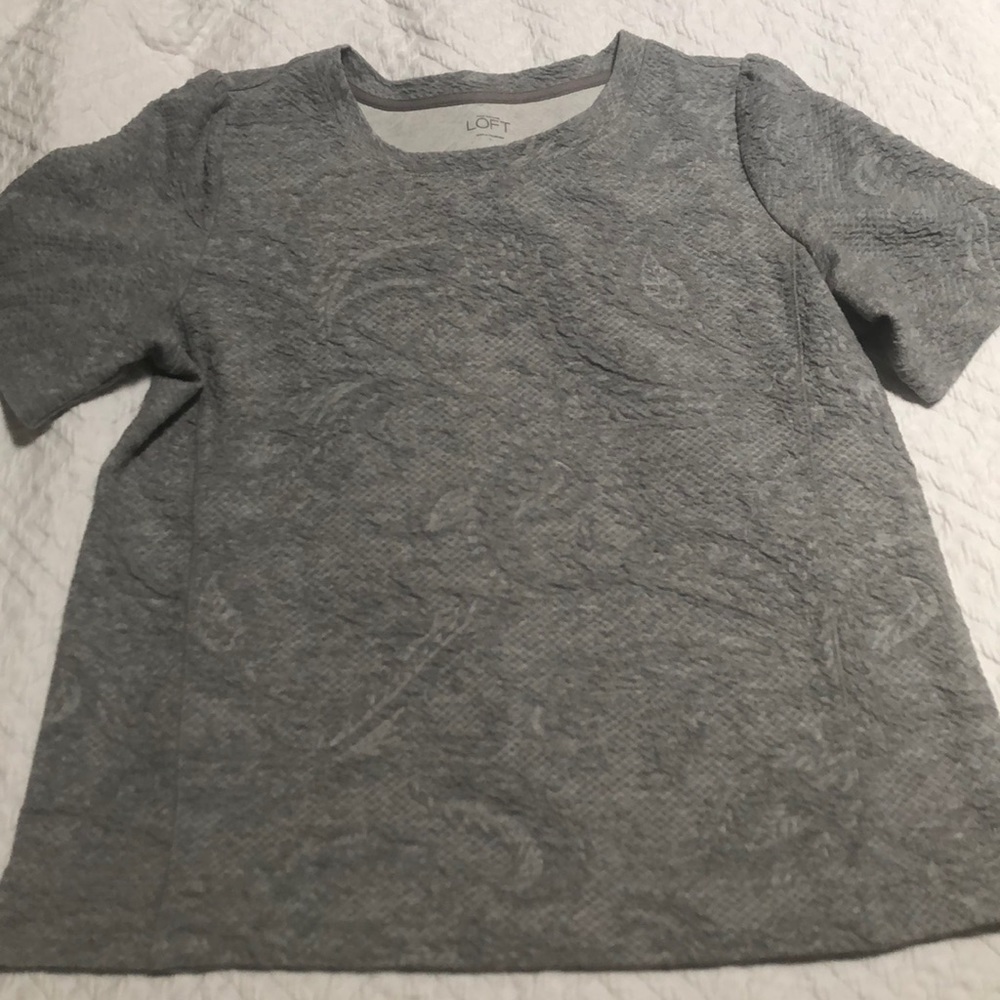 LOFT paisley textured short sleeved sweatshirt